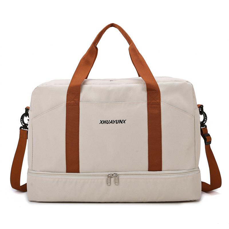 Men and Women's Large Capacity Portable Travel Bag Dry and Wet Separation Sports Fitness Bag Can Be Put On A Pull Rod and Shoe Compartment