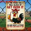 Funny Rooster Aluminum Sign Vintage Farmhouse Wall Decor X Inch