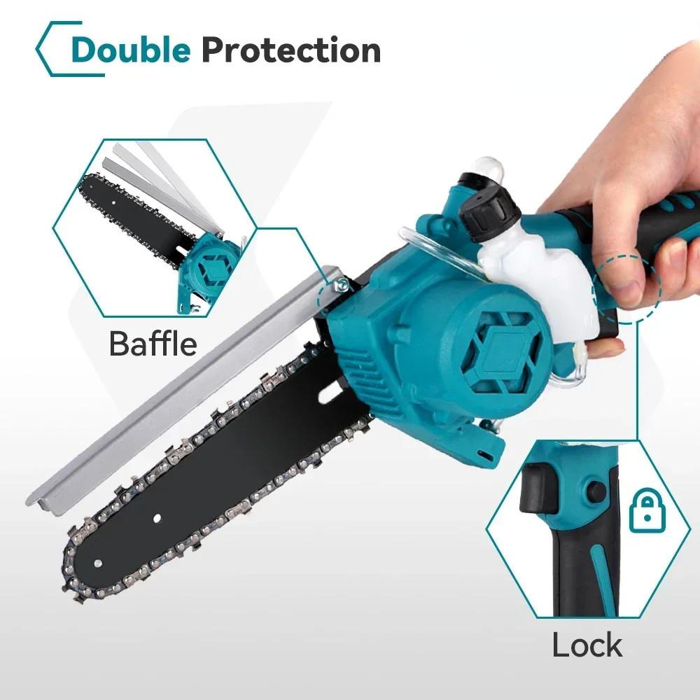 2000W 6-inches Brushless Electric Saw With Adjustable Oil Can Handheld Cordless Logging Chainsaw Branch Cutting Tool