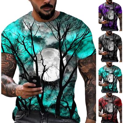Νέο Καλοκαιρινό Ανδρικό Μοντέρνο T-shirt Προσωπικότητα Χρώμα Σεληνόφως Μοτίβο Ανδρικό T-shirt Τοπ