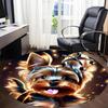 1pc Puppy Yorkie Office Round Area Rug, Indoor Mat Suitable ForOffice, Under Office Chairs Bedroom Living Room Home Decor T174