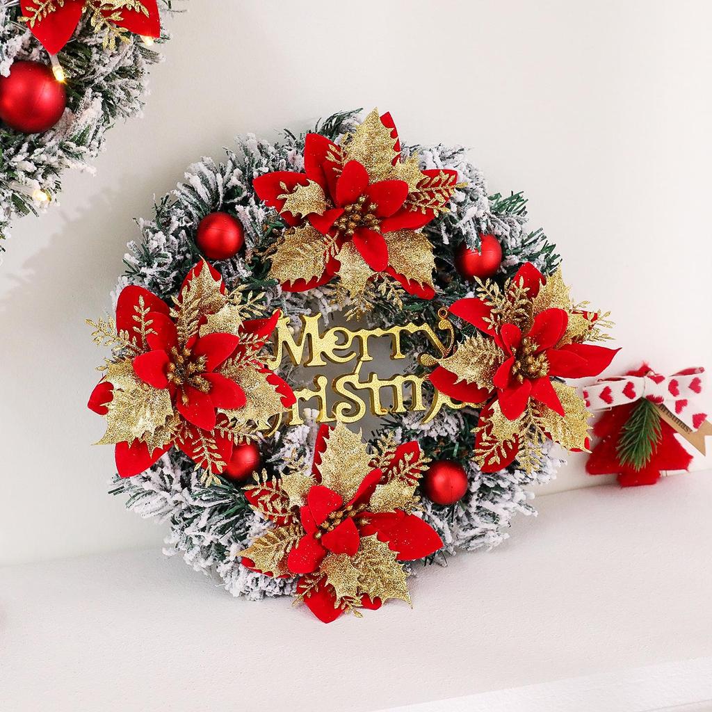 Festive Artificial Christmas Wreath - 30/40/50cm Holiday Decoration for Homes, Malls, and Hotels