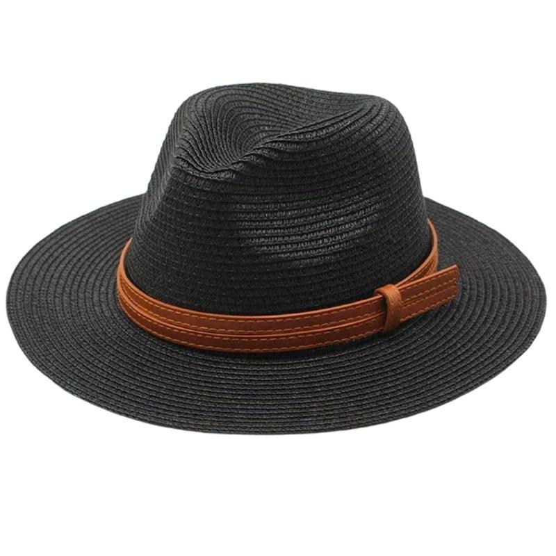 Elegant Straw Panama Hat Unisex Lightweight Brims Sun Hat Comfortable for Music Festival Travel & Casual Wear