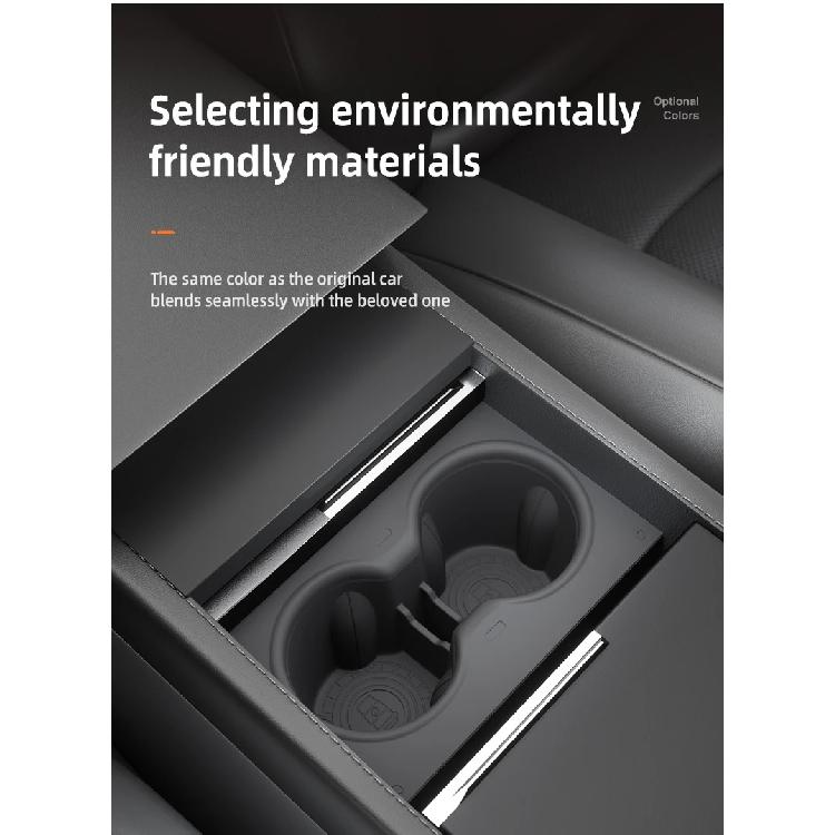 Custom Soft Silicone Cup Holder Mats For TESLA Model Y 2025 Juniper Anti-Slip,Interior Center Console Cup Holders  Easy to Clean