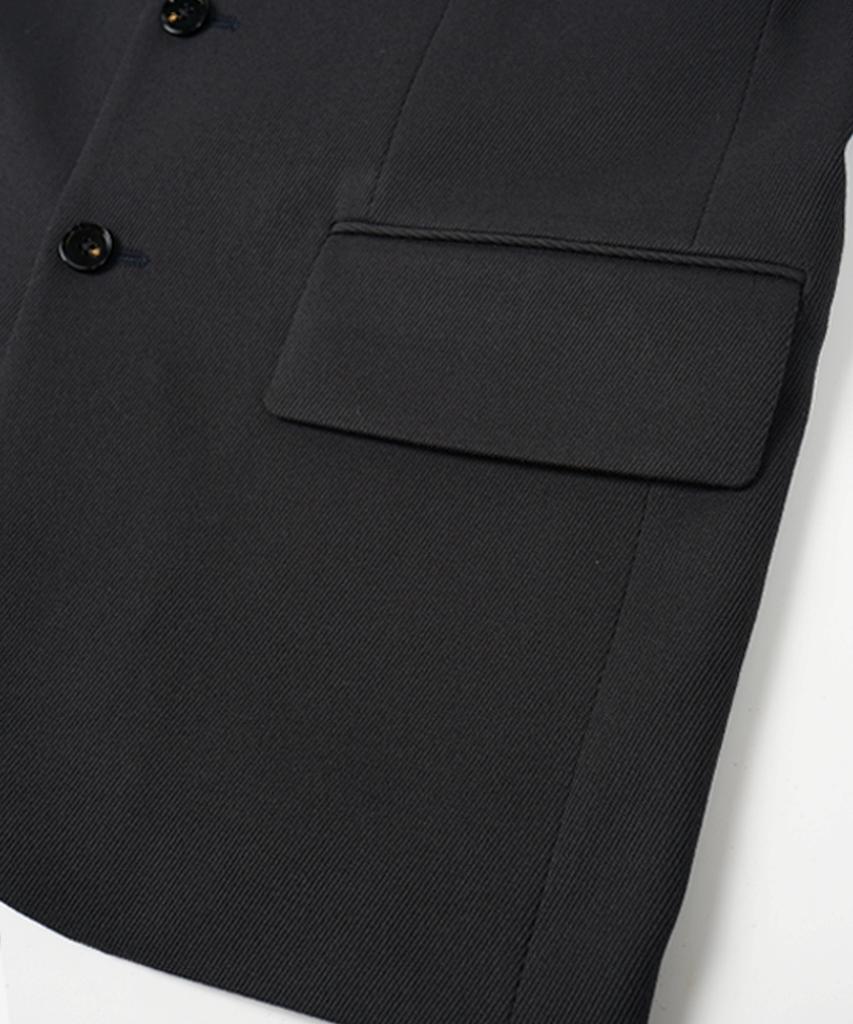 Birbante Twill 3-Button Setup Blazer Jacket - Charcoal