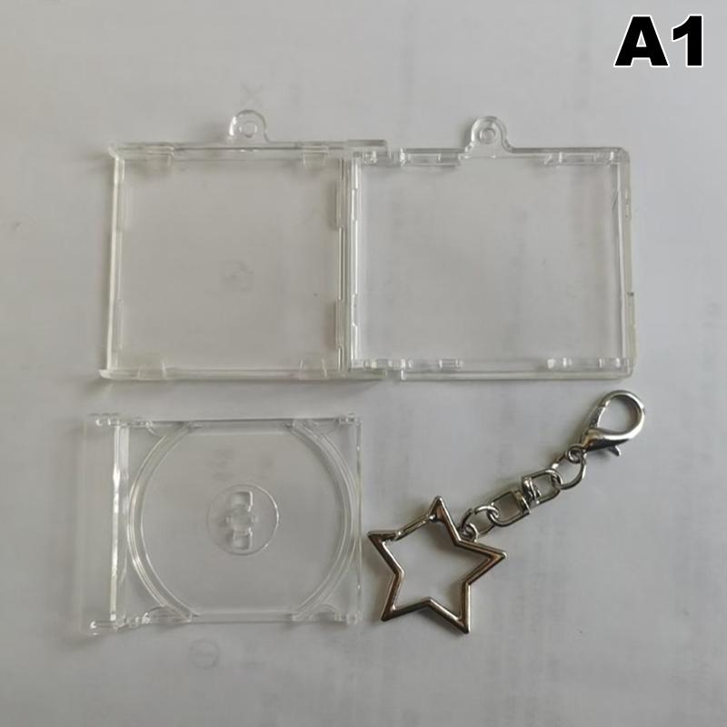 Blank Album Mini Cd Case Keychain Cd Player Keyring Peripheral Commemorative Album Key Holder For Diy Backpack Pendant