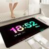 Modern Digital Clock Pattern Round Rug Creative Time Design Non-slip Floor Mat for Entryway Living Room Bedroom Home Decor