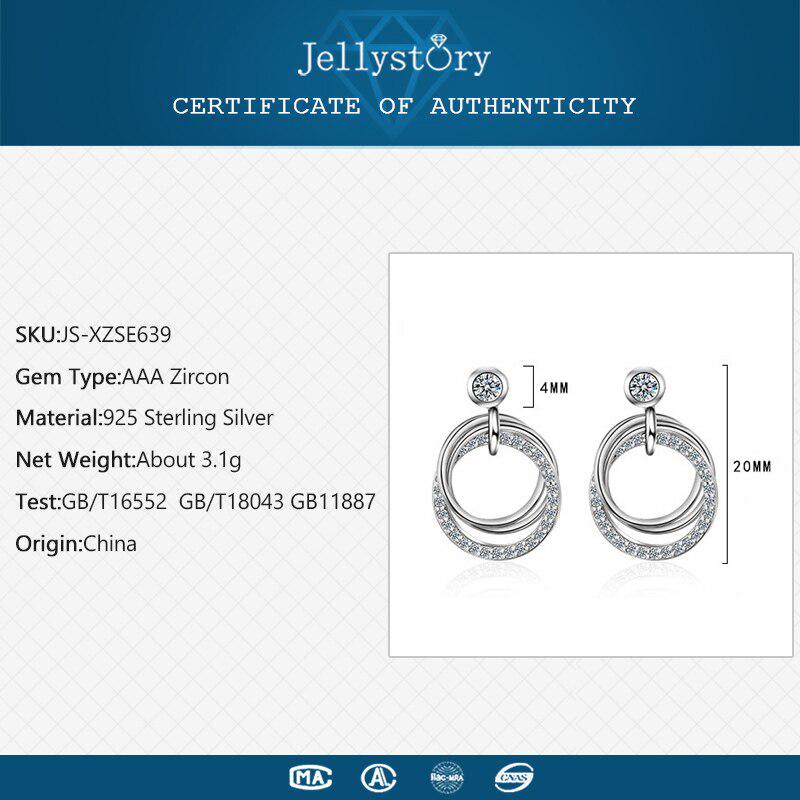 Lindon Fashion Female Earrings with Round Shape Zircon  Jewelry Drop Earring Wedding Party Gift