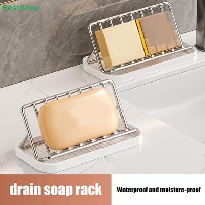 Stainless Steel Soap Rack Kitchen Bathroom Sink Shelf W Drainage Tray Rust-resistant Saver Basket For Kitchen Bathroom Accessory