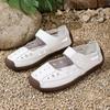Sandali Estivi Artigianali Vintage Traforati per Donna, Scarpe Morbide da Mamma, Scarpe Casual da Donna con Velcro