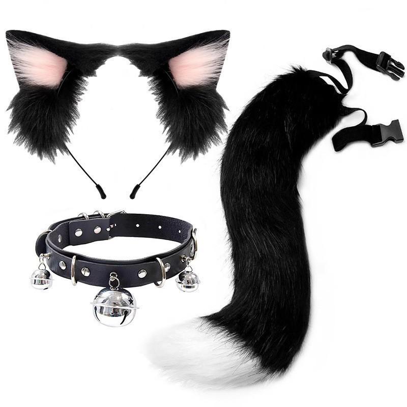 Cat Ear Bell Headband & Hairpin Set - Festive Headdress