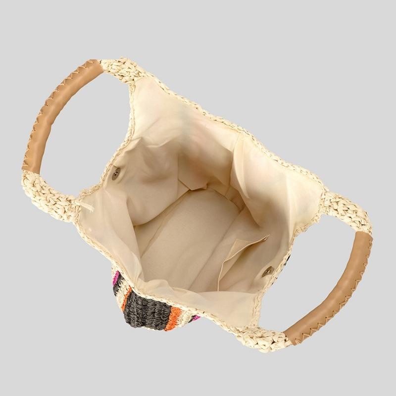 Urlaubsstil Gestreifte Handtasche Sommer Seaside Reise Strandtasche Gewebte Tasche