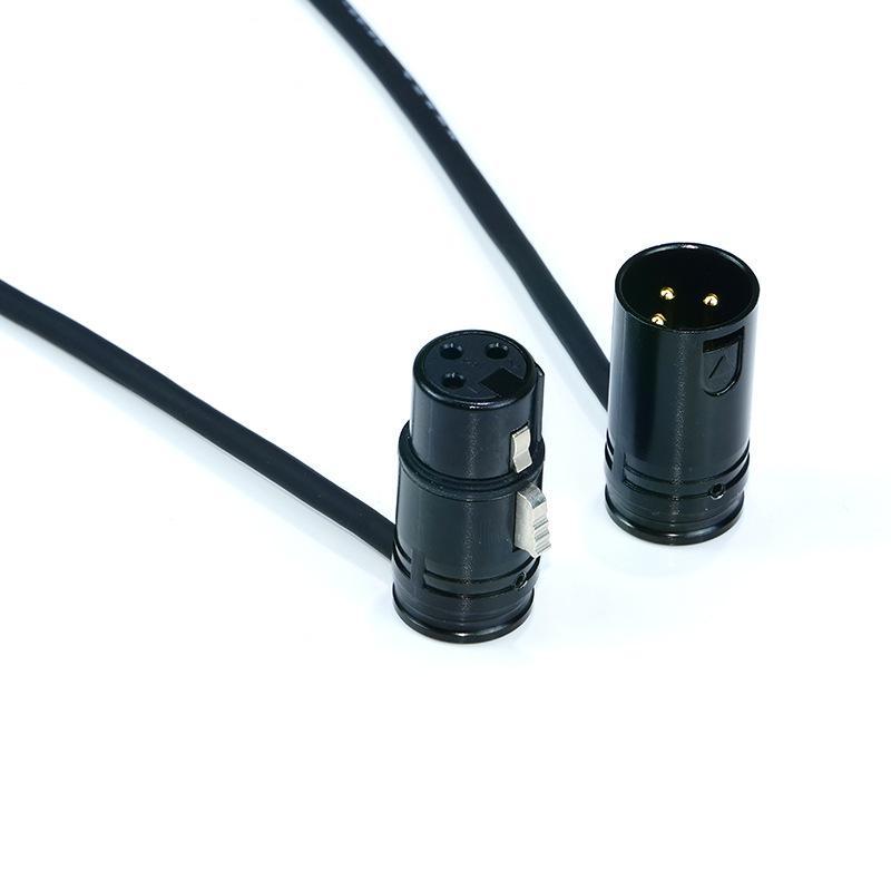 Low Profile 3 Pin Xlr Connector Cable Right Angle L Shape Plug Microphone Mixer Amp Professional Audio Line Male To Female