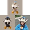 Penguin Baby Hat With Moving Ears Warm Plush Winter Kids Headgear For Children