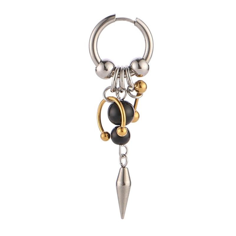 Geometric Cone Earrings Ear Pendant With Stylish Fringe Alloy Punk Accessory For Casual Evening Event