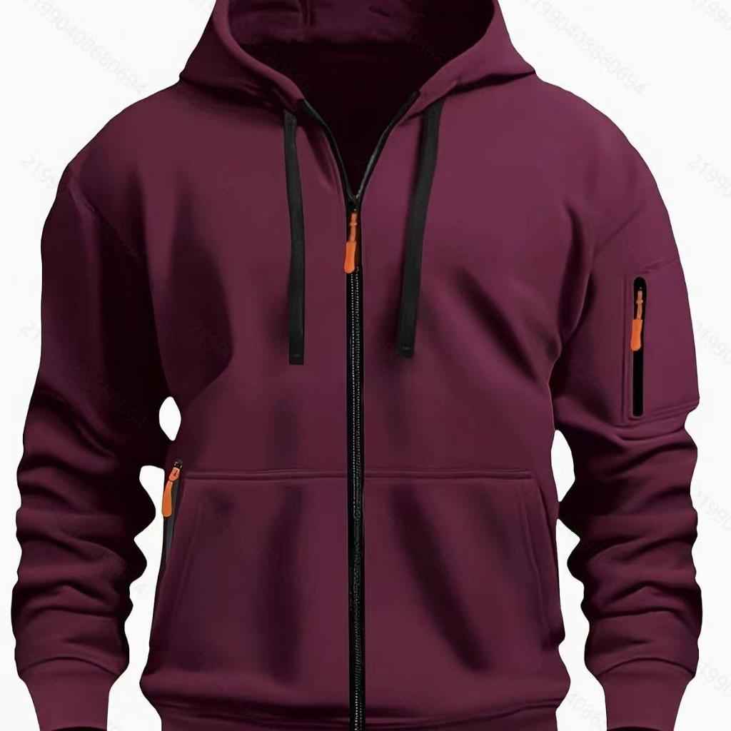 Felpa con cappuccio sportiva trendy europea e americana con zip - Perfetta per l'autunno e l'inverno