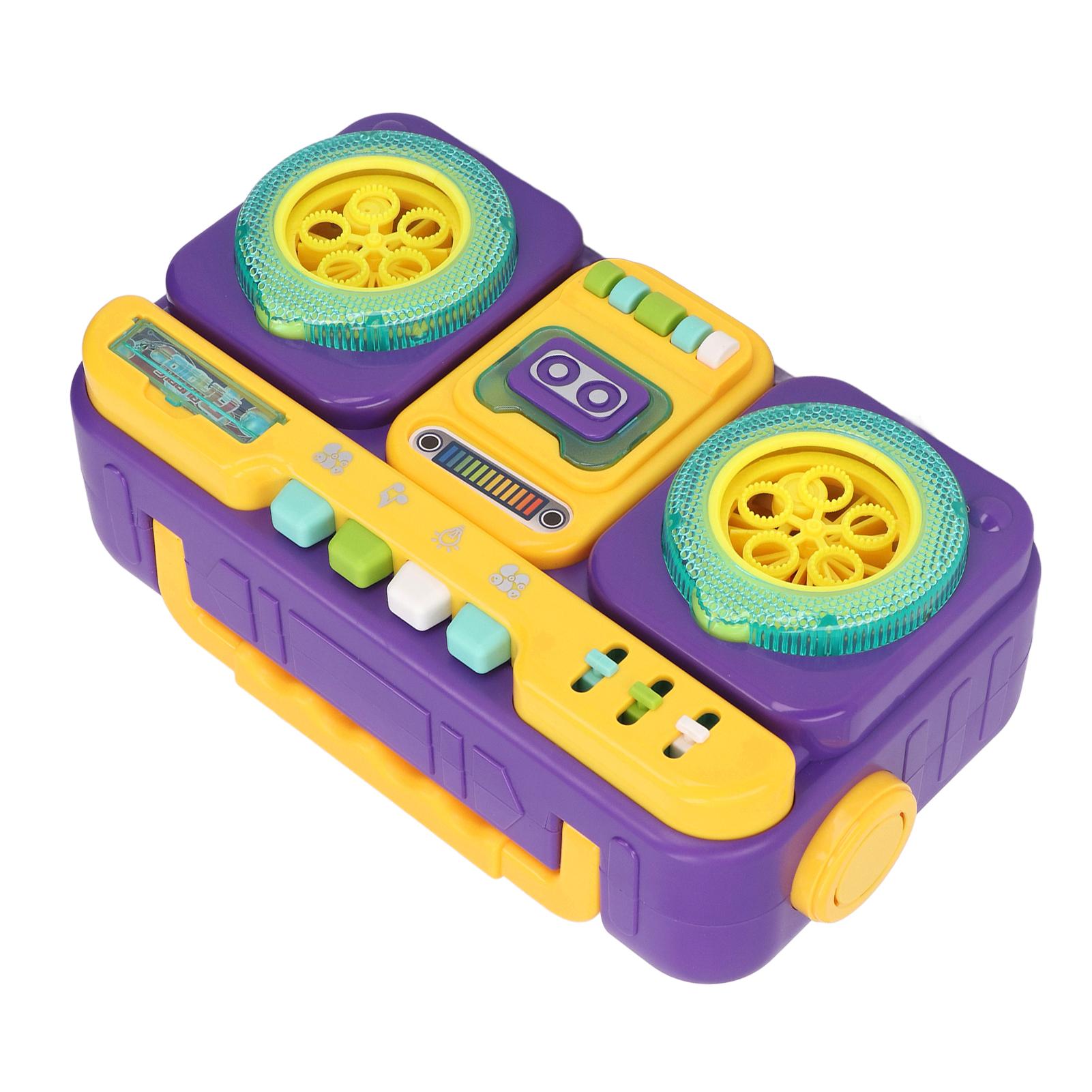Kids Bubble Machine Recording Machine Shaped Rotating Bubble Hole Music Light Bubble Making Toy