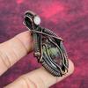 Dragon Bloodstone Gemstone Pendant Copper Wire Wrapped Rainbow Moonstone Jewelry