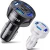 4 Ports USB Car Charger Adapter LED Display QC 3.0 Fast Charging for IOS Android