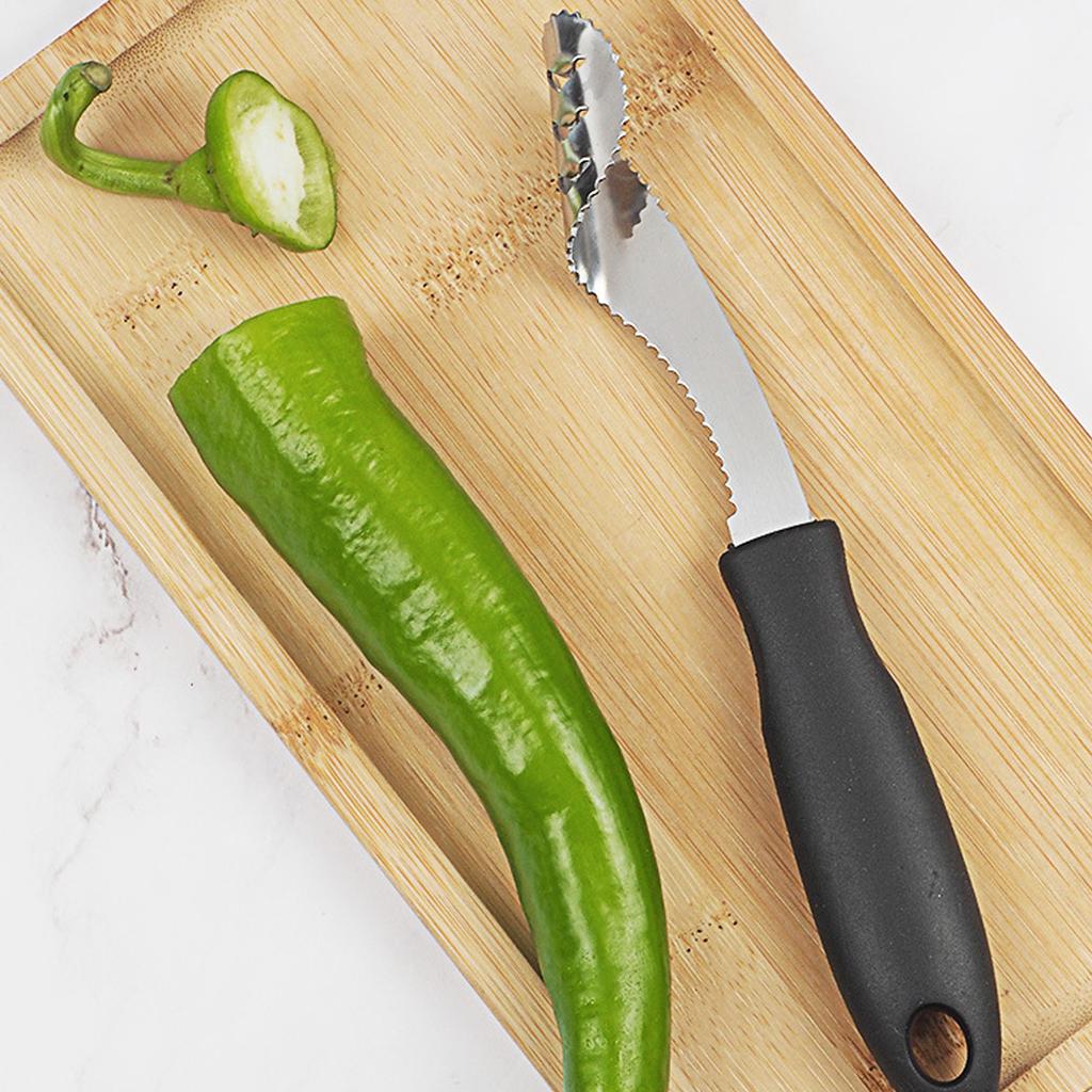 Stainless Steel Pepper Corer with Non-slip Rubber Handle Creative Chili Deseeder Pepper Seed Remover Tool Cooking Accessories