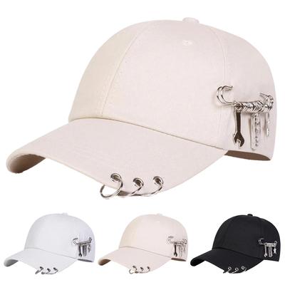 Unisex  Iron Ring Baseball Caps Spring Autumn Outdoor Adjustable Casual Hats Dad Hat Sunscreen Hat