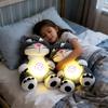 Stock Soothing New Breath Light Sound Cute Leering Cat Music Early Education Doll Stuffed Animals