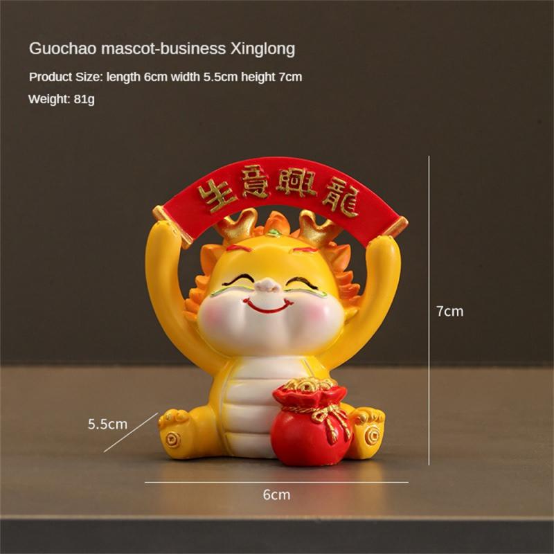 Doll Unique Design Festive Holiday Decoration National Trend Figures Charming Design Eye-catching Dragon Statue Car Ornaments