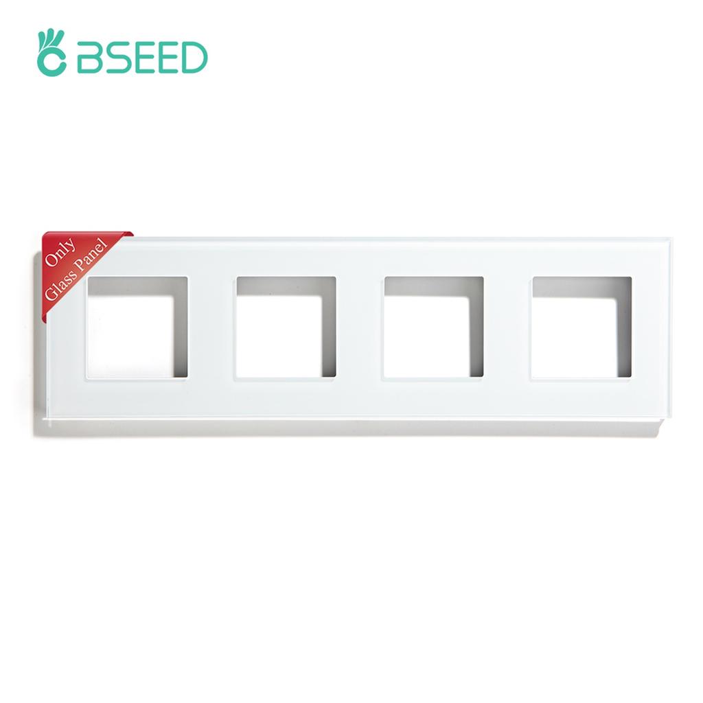 Bseed EU UK Russia Standard Pearl Crystal Glass Frame White Black Glod Grey Wall Socket DIY Part Home Improvement Decoration