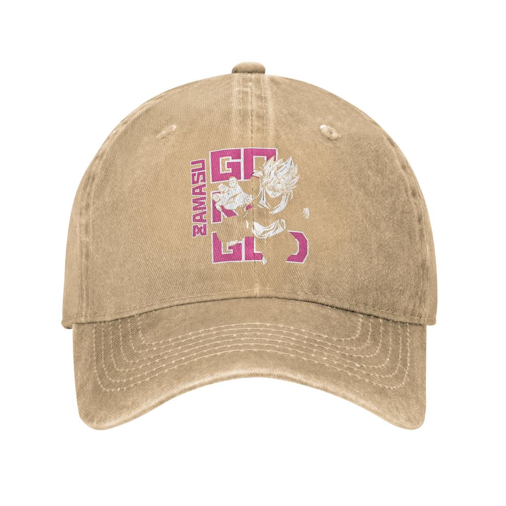 Dragon Ball Black Goku Baseball Caps Retro Distressed Denim Headwear for Men Women Outdoor Summer Adjustable Fit Hats Cap