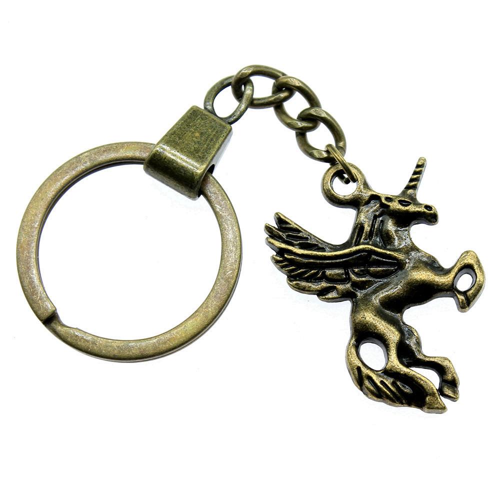 Pendentifs Porte-clés Éléphant Amoureux des Animaux Bijoux en Métal Artisanat Anneau 30mm
