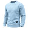Men's Crew Neck Sweatshirt Long Sleeve Loose Fit Solid Color Autumn Winter Casual Thick Pullover Hoodie