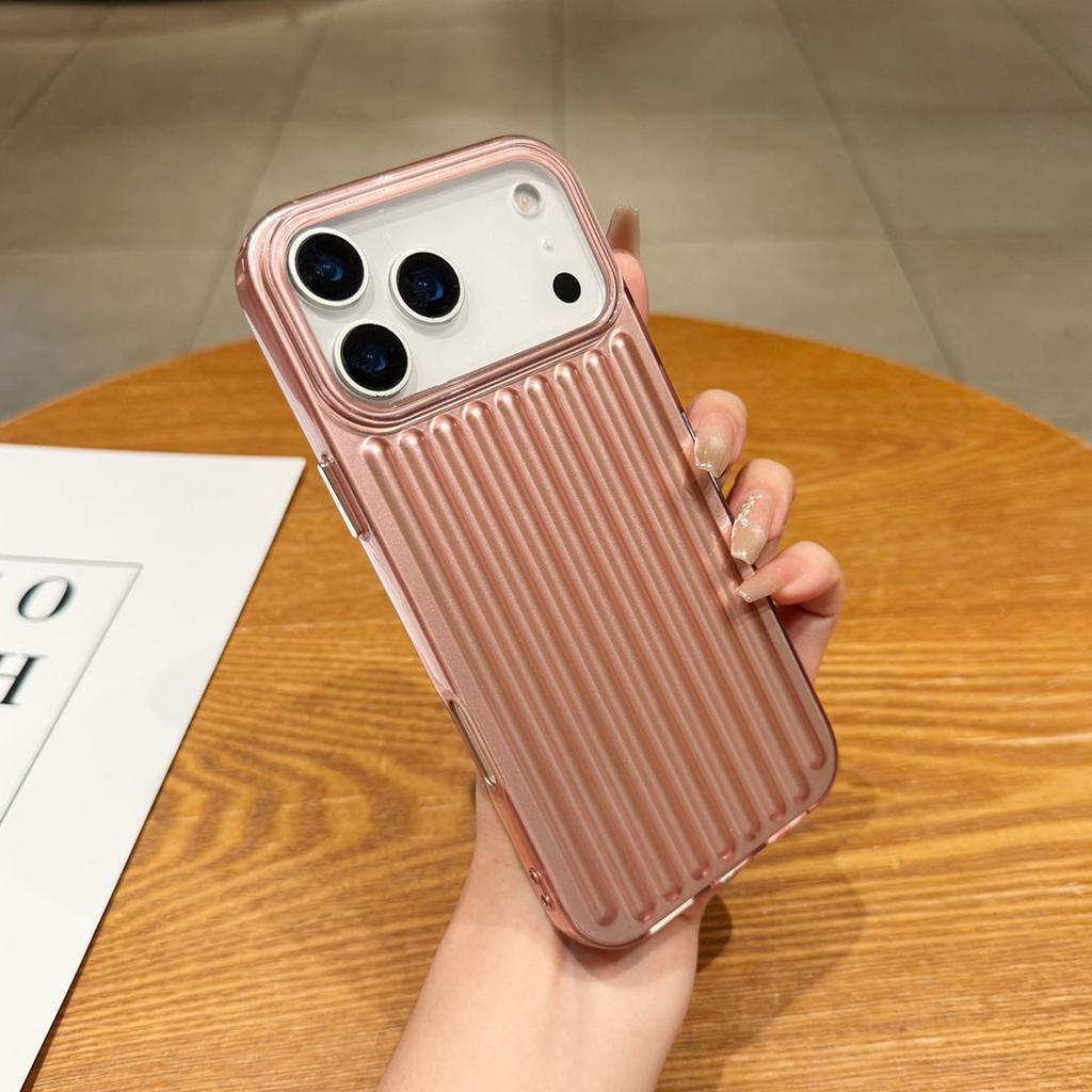 Large Hole Vertical Pattern Light Column Shell for Apple 17PROMAX Sweatproof TPU Fashionable Couple Temperament All-inclusive Mobile Phone Case