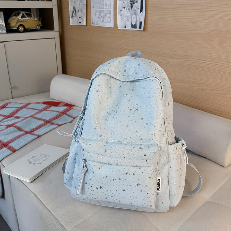 Star Print Student Schoolbag Women's Travel Lightweight Backpack