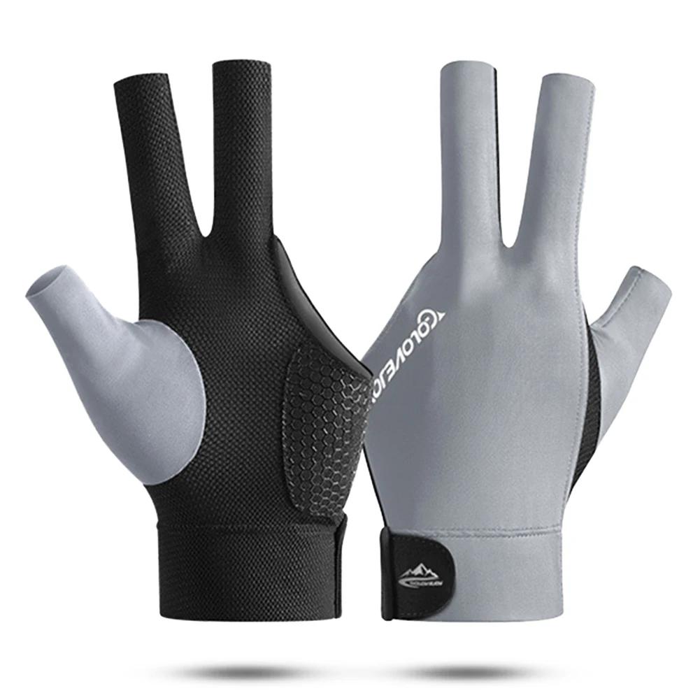

Open Finger Billiard Pool Gloves Adjustable Sticker Polyester Snooker Pool Gloves Portable Lightweight Reusable Amateur Training сірий