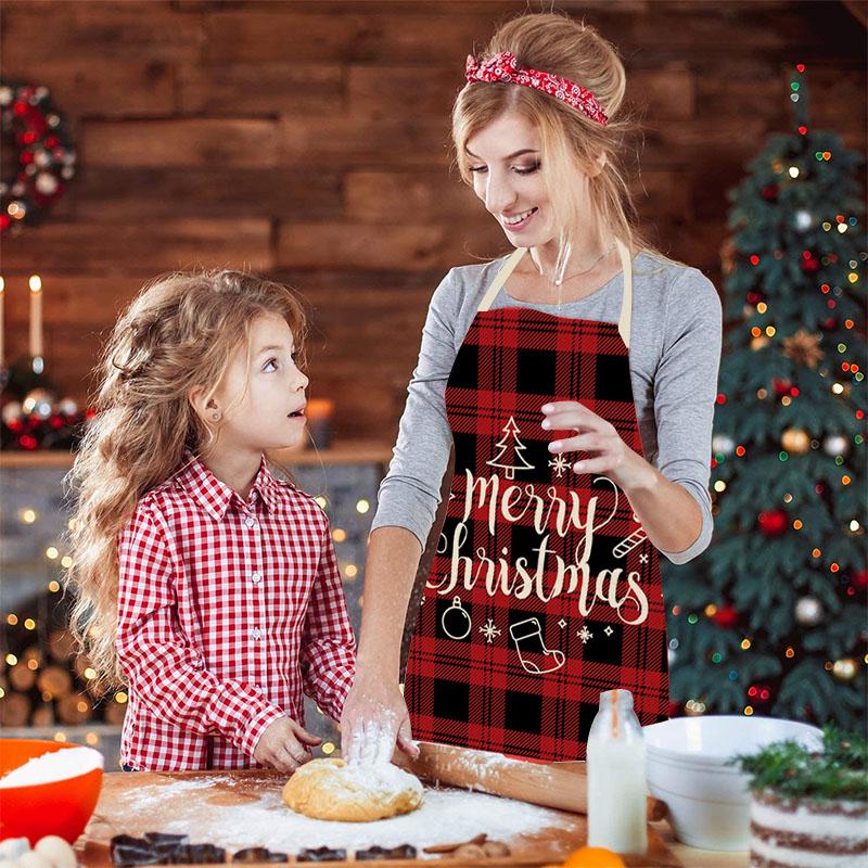 Linen Merry Christmas Apron Christmas Decorations for Home Kitchen Accessories 2025 Christmas Natal Navidad 2025 New Year Gifts