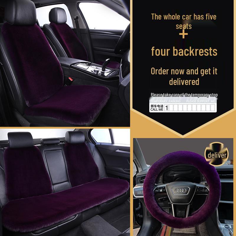 Universelles Plüsch-Autositzkissen für alle Jahreszeiten - Winterfest, Einteilig für vordere oder hintere Reihe