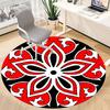 1pc Red Floral Pattern Chair Carpet for Office Non-Slip, Machine Washable Rug for Office, Room - Holiday Decor, Machine Made yy251016165