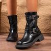 2025 Fashion Boots - Black and Brown  Adult Style with Metal Rivets  Boots with Platform