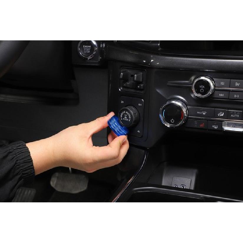 Four Wheel Drive 4WD /Trailer Switch Knob Trim Ring Decor For Ford F150 21+ Blue