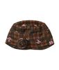 YOUTHBATH Corsage Checked Beanie_Brown