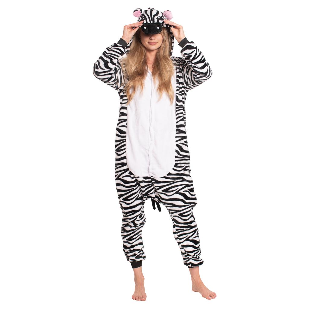 Piżama damska kombinezon kigurumi onesie strój zebra biało czarna 175-185 xl