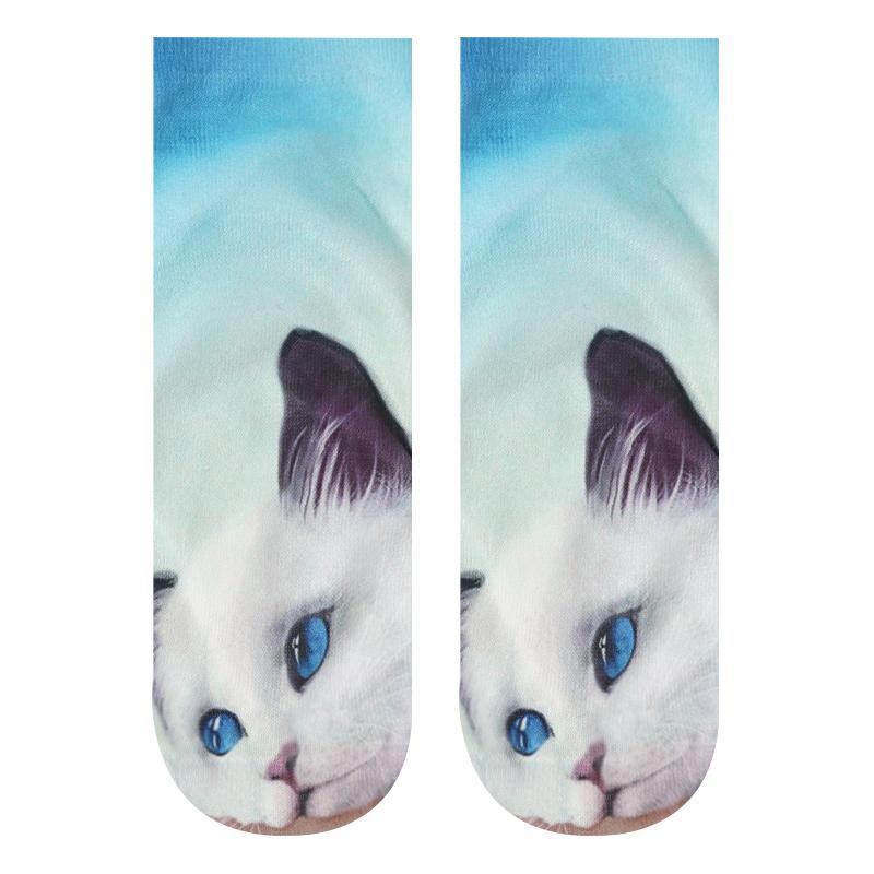 Women's 3D Printed Cute Cat Ankle Socks Digital Print Funny Novelty Short Socks Breathable Cotton Casual Daily Wear