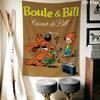 Boule & Bill Wall Tapestry Aesthetic Wall Hanging Printed Fabric Blanket Decorative Tapestries for Bedroom Living Room Home Decor