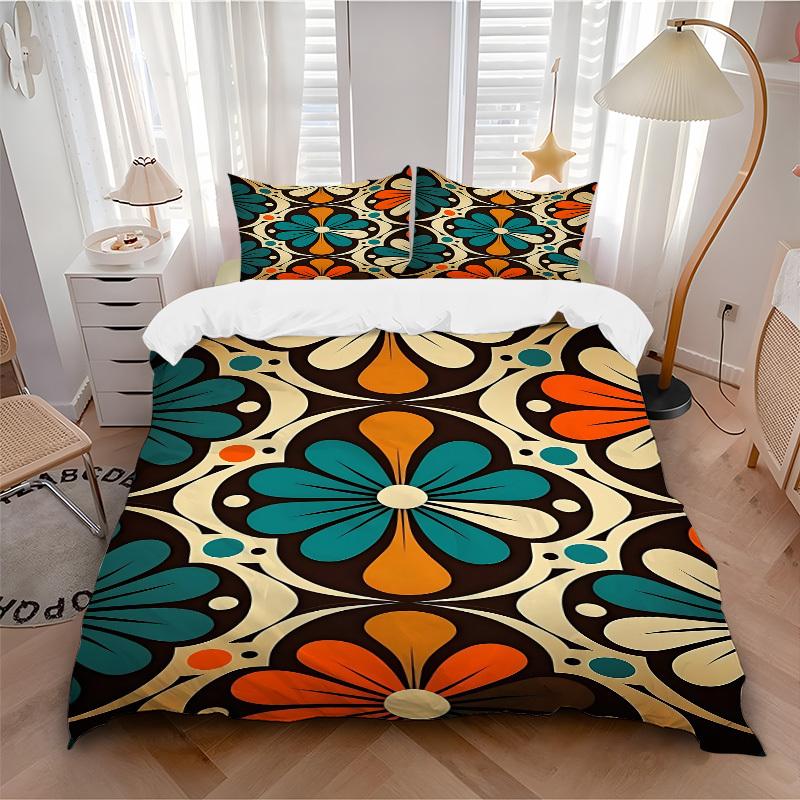 

3pc Floral Pattern Cover Set - 1 Quilt Cover + 2 Pillowcases, All Seasons Bedroom Setting, Perfect for Home036 135x200cm