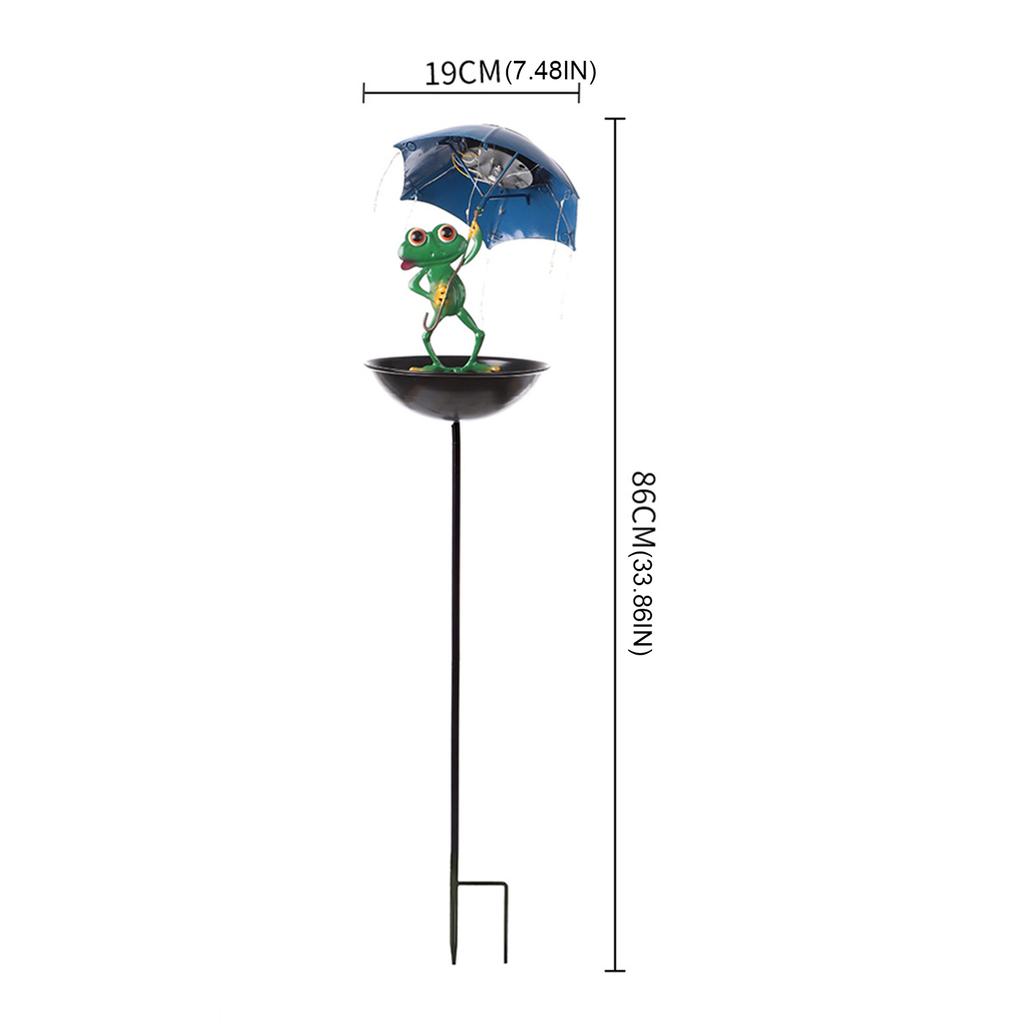 Outdoor Solar Frog Garden Decoration with Umbrella Frog Statue Solar Powered Lawn Lamp LED for Yard Path Lawn Garden Decor