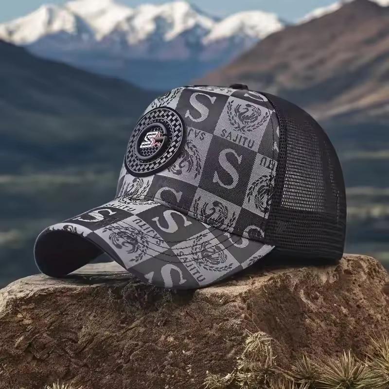 Europe and America 2025 Fashion Men's Baseball Cap Mesh Breathable Hat Trucker Hat Trend Casual Street Cap Wholesale