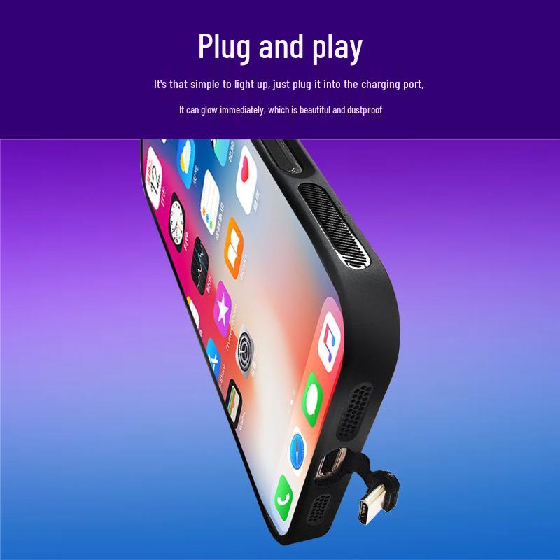 Leuchtende Anti-Rutsch-Handyhülle für iPhone 16 Pro Max & Huawei bei eingehendem Anruf - Soundaktiviert, Verschleißfest, Siebenfarbiger Schutz.