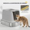 Large Stainless Steel Cat Litter Box, Hinged Lid, Metal Scoop, Deodorizing Bag, Light Gray