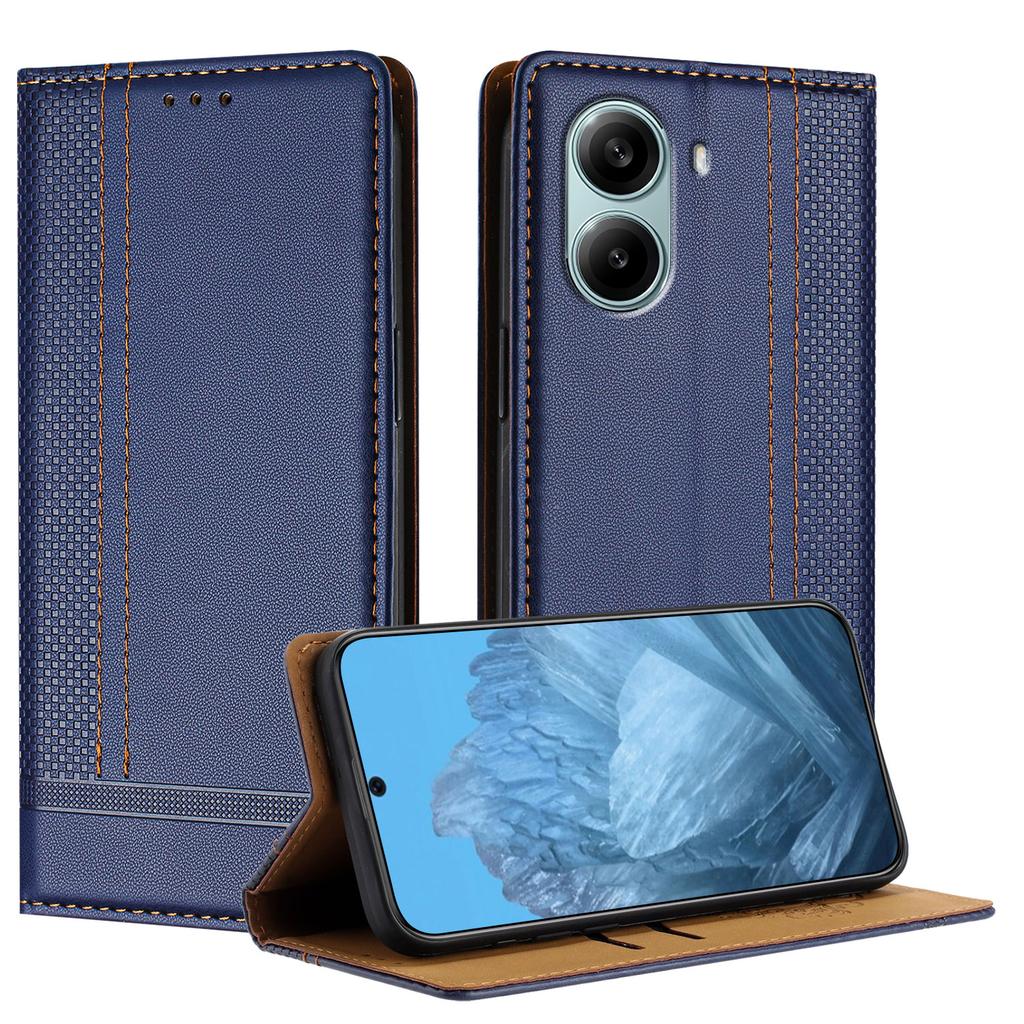 For Xiaomi Redmi Turbo 4 Pro 5G Case L-Shaped Grid Pattern Leather Stand Phone Cover with Card Slots