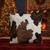 Western Throw Pillow Covers 18x18,Rustic Cow Print Pillows,Western Room Decor Brown Throw Pillows Covers for Counch Sofa Living Room